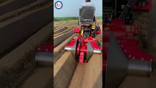 Small Crawler Tractor with Mini Trencher Machine to Plant Strawberry [upl. by Onitselec]