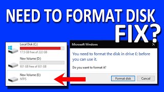 How To Fix quotFormat The Disk in Drive Before You Can Use itquot  Windows 10 Drive [upl. by Mohl848]