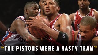 Scottie Pippen claims that the Pistons had to play dirty because of their lack of athleticism [upl. by Zobkiw646]