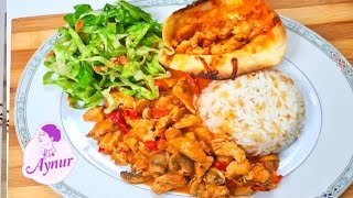 Leckeres Rezept aus der Türkei I Hähnchenpfanne mit Reis und Hähnchen Tapas [upl. by Duncan838]