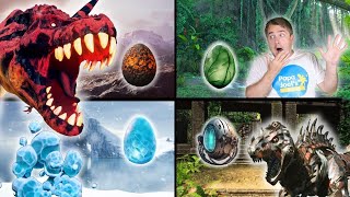 Four Element Baby Dinosaur Egg Scavenger Hunt  Educational Dinosaur Videos for Kids [upl. by Leonie]