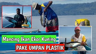 Mancing Ikan Ekor Kuning babytuna Pake Umpan Plastik Gula Merk Jet 🔥 [upl. by Nanette]