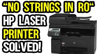 No Strings in RO Message Solution in HP LaserJet M1217NFW MFP [upl. by Nylakcaj]