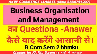 Business Organisation and Management Important questions for Semester 2 bbmku 202327 BO Sem 2 [upl. by Naida955]