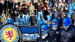 Rennereien auf der Tribüne 13 verletzte Polizisten amp Festnahmen Braunschweig  Hertha [upl. by Bonucci]