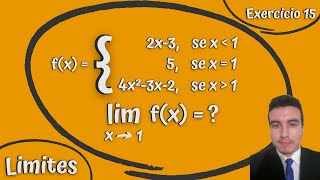 CALCULANDO limites de função por partes  LIMITES LATERAIS  Exercício Resolvido 15  Prof Wesley [upl. by Rabaj]