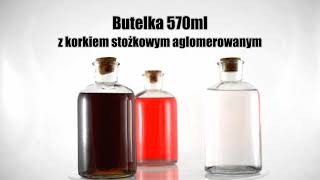 Butelka ozdobna 570ml z korkiem stożkowym aglomerowanym [upl. by Nadiya]