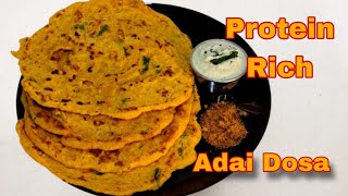 Adai Dosa Recipe  High Protein Lentil Dosa  Perfect Breakfast Protein Rich Dosa  shamiraskitchen [upl. by Nahgrom]