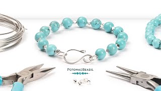 Making a Wire Bangle Bracelet Tutorial  DIY Jewelry Making Tutorial by PotomacBeads [upl. by Uranie920]