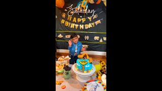 THREE YEARS BIRTHDAY CELEBRATIONS CONSTRUCTION TRUCKS THEME PARTY [upl. by Bensky]