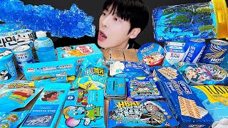 ASMR MUKBANG  편의점 블루 디저트 아이스크림 먹방 불닭 소다맛 amp BLUE DESSERT HONEY JELLY CANDY [upl. by Bethany]