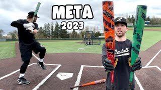 Hitting with the 2023 META amp META PWR 500  Louisville Slugger BBCOR Bat Review [upl. by Reprah938]