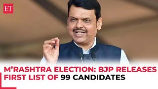 Maharashtra Elections 2024 BJP releases 1st list of 99 candidates Fadnavis fights from Nagpur SW [upl. by Ahsitil906]