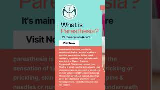 What is Paresthesia amp its symptoms How to cure [upl. by Doowyah]