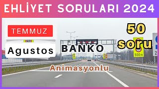 Ehliyet Sınav Soruları 2024  Ağustos Eylül Çıkmış Ehliyet Sorularını Çöz [upl. by Hnacogn]