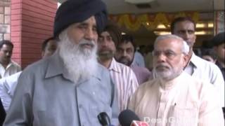 Punjab CM Parkash Singh Badal meets Gujarat CM Narendra Modi [upl. by Iadrahc]