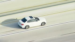 FULL CHASE CHP chases BMW driver going over 100 mph on LA freeways [upl. by Otreblada]