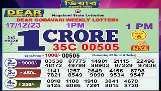 Dear Lottery Sambad Morning 1 PM today 171223 Nagaland State Lottery Result [upl. by Marfe]