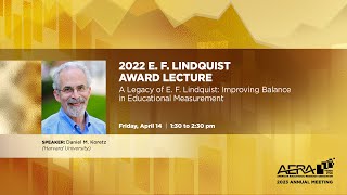 2023 E F Lindquist Award Lecture [upl. by Acinaj]