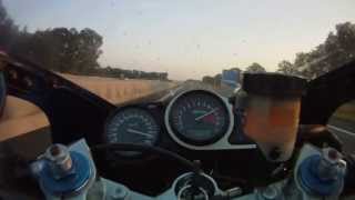 Motorcycle top speed amp tunnel run on Kawasaki ZX9R 1998 [upl. by Colene]