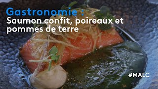 Gastronomie  saumon confit poireaux et pommes de terre [upl. by Fabriane384]