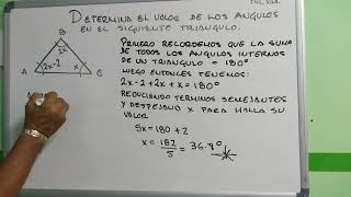 TRIANGULOS Determinar el valor de los ángulos internos de un triángulo [upl. by Eeralih]