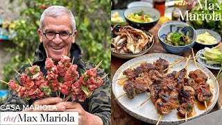 SPIEDINI di CARNE fatti in casa 😉 e 5 CONTORNI di VERDURE  Ricetta Chef Max Mariola [upl. by Ysak177]