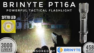 Brinyte PT16A  Powerful Tactical Flashlight SFT70 3000 lm 458 m amp 🔥15 Discount Code [upl. by Lechar831]