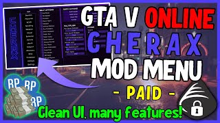 Cherax Mod Menu  PAID GTA V Mod Menu  Tons of Options  Cool UI  Recovery  Tutorial [upl. by Tham]