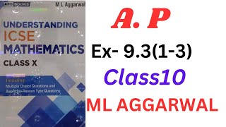 Arithmetic progression class 10ml aggarwal ex9313 [upl. by Assedo]