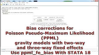 Bias corrections PPML gravity models two amp three way fixed effects Use ppml fe bias With STATA 18 [upl. by Primo]