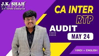 CA Inter  RTP May 24  Audit  Hindi  English [upl. by Alyhs865]