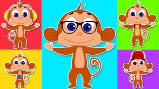 Five Little Monkeys  Nursery Rhyme With Lyrics [upl. by Ardnassac]