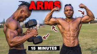 15 MINUTE LIGHTWEIGHT DUMBBELL ARMS  BICEP amp TRICEP WORKOUT [upl. by Aneeles77]