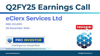 eClerx Services Ltd  Q2FY25  Earnings Conference Call  earningcall concall eclerxservices [upl. by Falda]