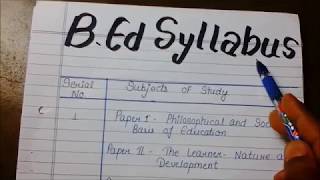 Bed Full Syllabus  Complete Bed Syllabus [upl. by Kannan]