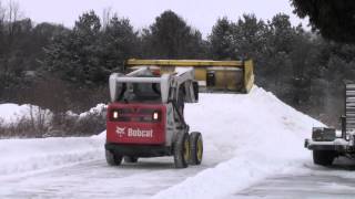 Bobcat S650 Plowing Snow With 10 Snow Wolf Ultra amp FastTach [upl. by Marleah]