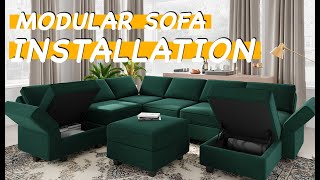 Belffin  Modular Sofa Assembly Instructions [upl. by Ahsilac]