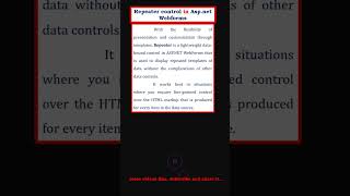 repeater control in aspnet webforms  aspnet  webforms [upl. by Rafiq244]
