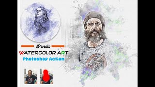 Pencil Watercolor Art Photoshop Action [upl. by Harrington]