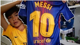 Unboxing Lionel Messi FC Barcelona Kit 2017 [upl. by Fullerton978]