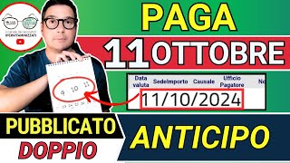 Inps PAGA 11 OTTOBRE ➜ ANTICIPO DATE PAGAMENTI ADI ASSEGNO UNICO PENSIONI 730 NASPI BONUS 100€ SFL [upl. by Garvin374]