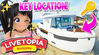 HIDDEN KEY LOCATION on the YACHT DREAM ISLANDS in LIVETOPIA Roleplay SECRET [upl. by Ykcaj]