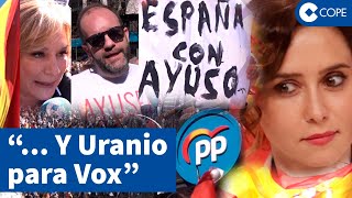 COPE se adentra en la concentración a favor de Ayuso “Todo esto es gasolina para Sánchez” [upl. by Petra]