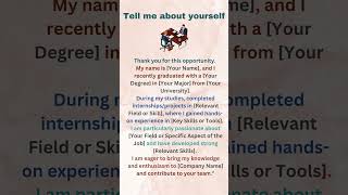 How to introduce yourself in english  Tell me about yourself interview  Self introduction for Job [upl. by Aloz]