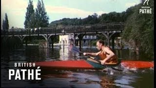 Marsh Lock Canoe Race Aka Canoe Slalom  Cp 32 1955 [upl. by Gnouhp409]