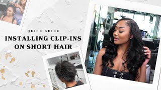 Quick amp Easy ClipIn Hair Extensions Installation on Short Hair Tutorial [upl. by Yecats]