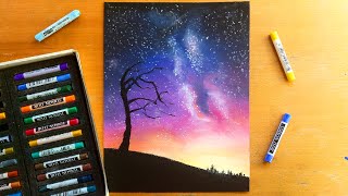 Drawing a night sky with soft pastels  Leontine van vliet [upl. by Isleana]