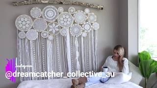 Crochet Dreamcatcher Wall Mural  Boho Decor [upl. by Tiersten]