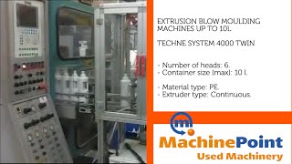 TECHNE SYSTEM 4000 TWIN Used Extrusion Blow Moulding machines up to 10L Machines MachinePoint [upl. by Harberd528]